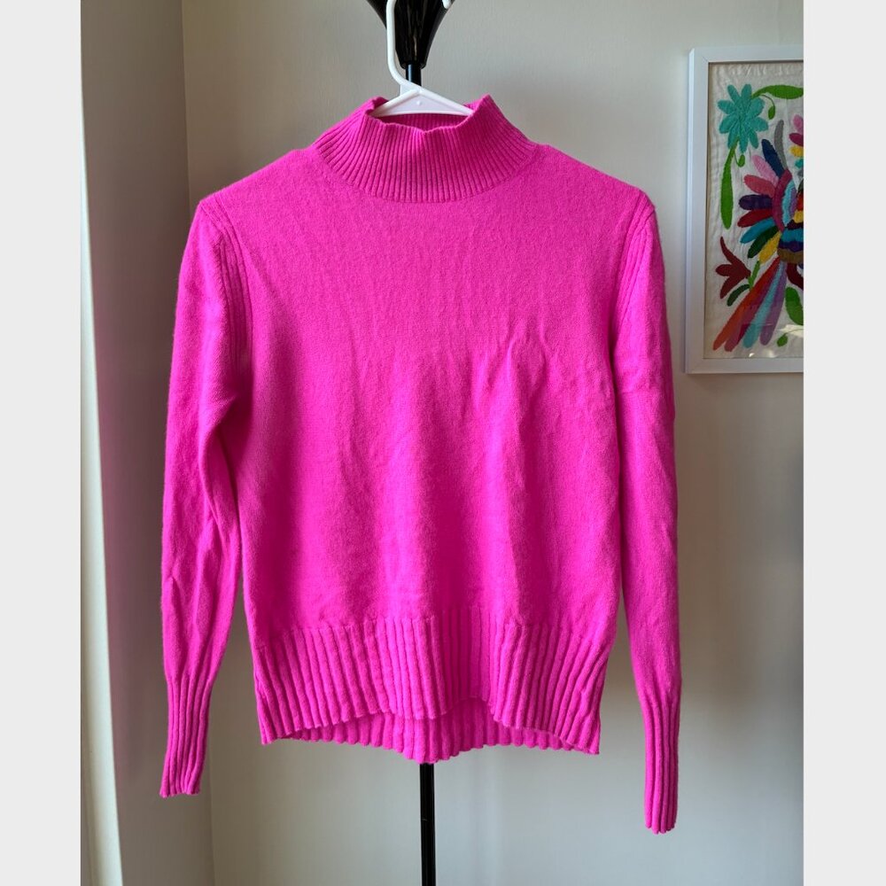 J. Crew Pink Cashmere Mockneck Sweater - Size S